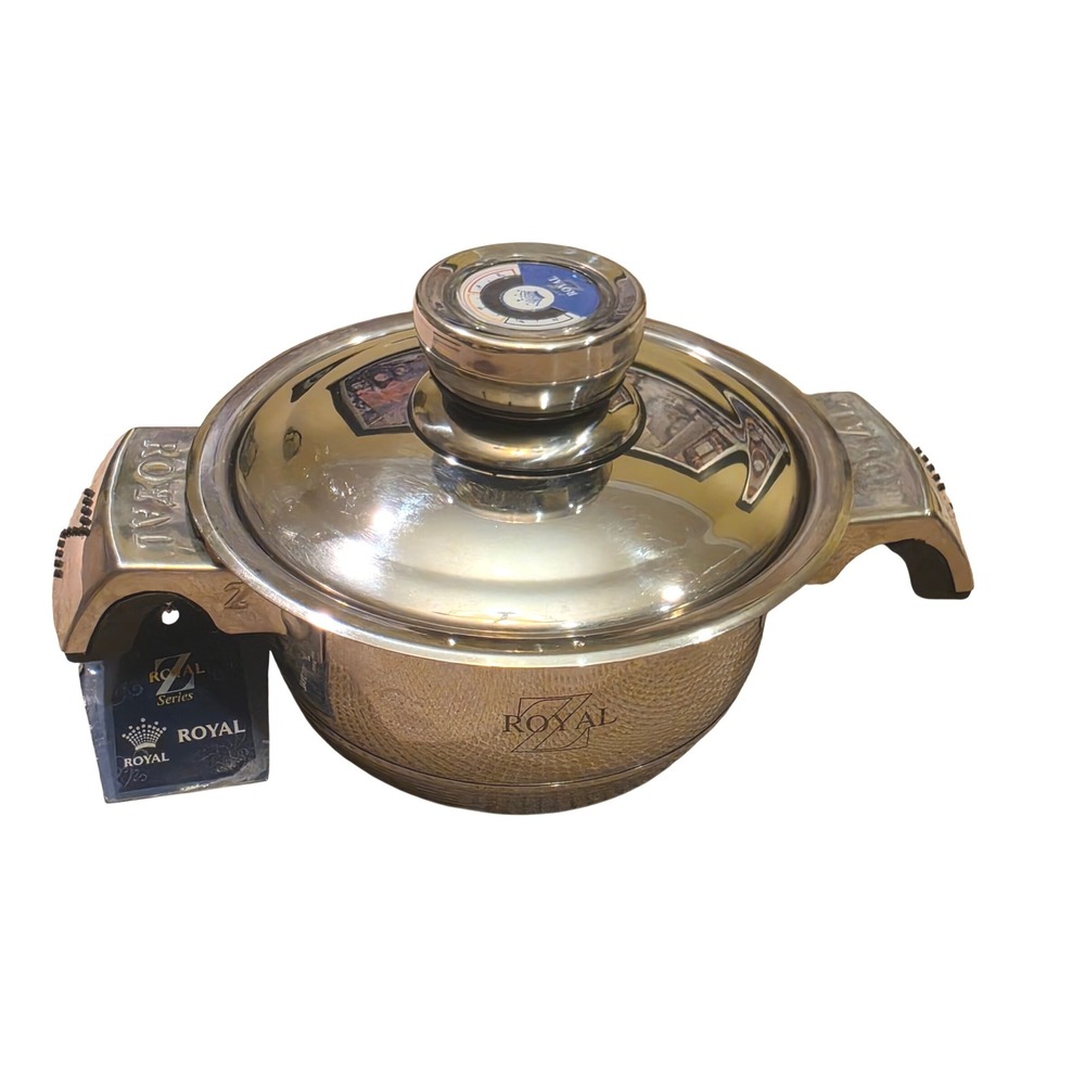 Royal Z Series 1.5L Stainless Steel Stock Pot Hammered Induction Lid Thermometer
